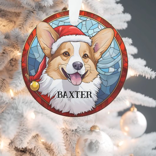 Custom Corgi Xmas Ornament