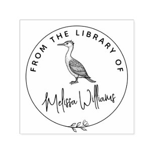 Custom Cormorant Ex Libris aus dem Bibliothekbuch Permastempel