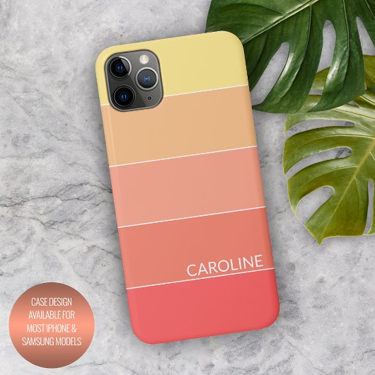 Custom Corne Red Peach Orange Yellow Stripes Art iPhone Hülle