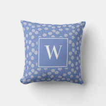 Custom Cornflower Blue Dandelion Monogram Throw Pi