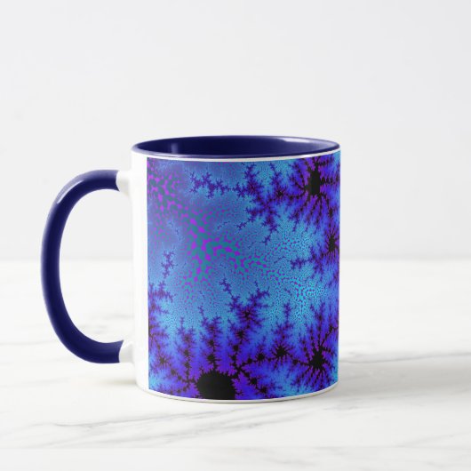 Custom Cornflower Blue Speckle Coffee Tasse (Links)
