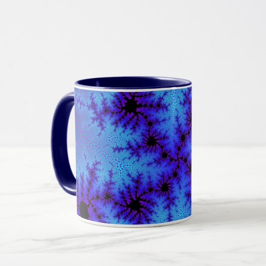 Custom Cornflower Blue Speckle Coffee Tasse (Vorderseite Links)