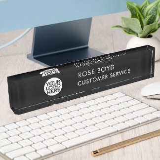 Custom Corporate Business Logo Black Acrylic Desk  Namensplakette