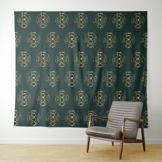 Custom Corporate Business Logo Pattern Backdrop Wandteppich (Beispiel (Horizontal))