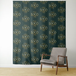 Custom Corporate Business Logo Pattern Backdrop Wandteppich