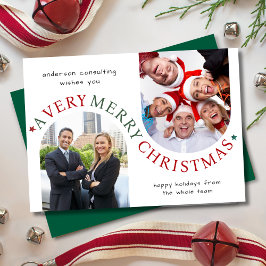 Custom Corporate Christmas Card | 2 Photos Feiertagskarte