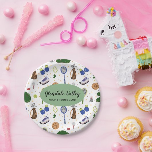 Custom Corporate Golf Theme Paper Plate Pappteller (Party)