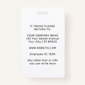 Custom CorporateBadge Employee/Event-ID mit Foto Ausweis (Rückseite)