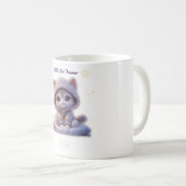 Custom Cosmic Cat Mug – Personalized Pastel Galaxy Kaffeetasse (VorderseiteRechts)