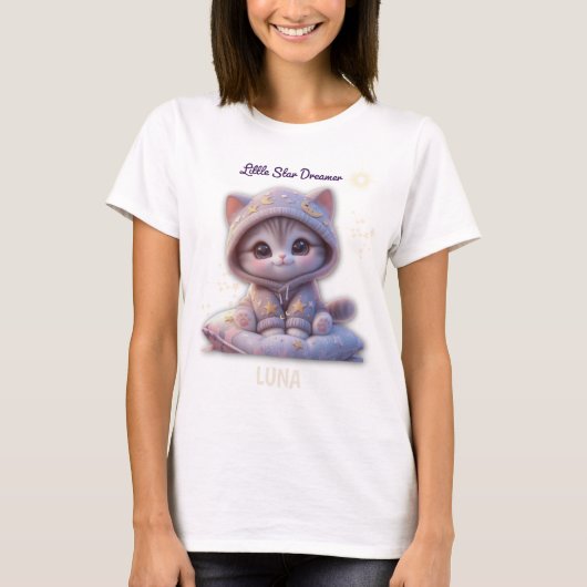 Custom Cosmic Cat T-Shirt – Personalized Pastel  (Vorderseite)
