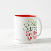 Custom Cosy Sweaters Red Green Weihnachten Zweifarbige Tasse (VorderseiteRechts)