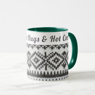 Custom Cosy Ugly Sweater   Hugs & Hot Cocoa Tasse
