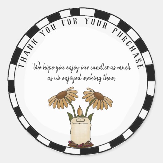 Custom Country Candle Business Danke Stickers (Vorderseite)