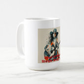 Custom Country Girl Gitarrist Art Inspiration Kaffeetasse (Vorderseite Links)