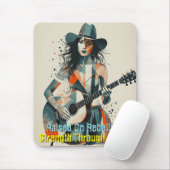 Custom Country Girl Gitarrist Art Inspiration Mousepad (Mit Mouse)