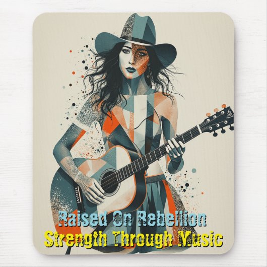 Custom Country Girl Gitarrist Art Inspiration Mousepad (Vorne)