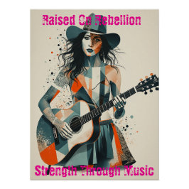 Custom Country Girl Gitarrist Art Inspiration Poster