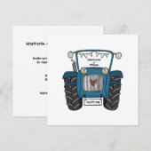 Custom Country Wedding Blue Traktor Abend Einladung (Vorne/Hinten)