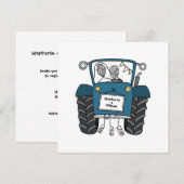 Custom Country Wedding Blue Traktor Abend Einladung (Vorne/Hinten)