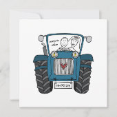 Custom Country Wedding Blue Traktor Einladung (Vorderseite)
