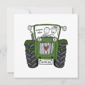 Custom Country Wedding Green Traktor Abend Einladung (Vorderseite)