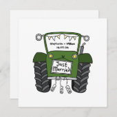 Custom Country Wedding Green Traktor Einladung (Vorne/Hinten)