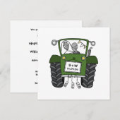 Custom Country Wedding Green Traktor Einladung (Vorne/Hinten)
