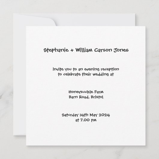 Custom Country Wedding Red Tractor Abend Einladung (Rückseite)