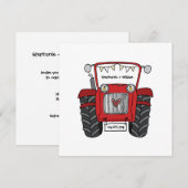 Custom Country Wedding Red Tractor Abend Einladung (Vorne/Hinten)