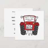 Custom Country Wedding Red Tractor Einladung (Vorne/Hinten)