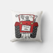 Custom Country Wedding Red Tractor Kissen (Vorderseite)