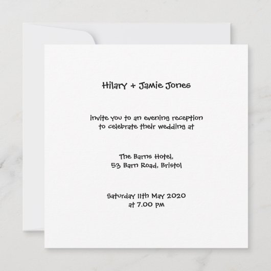 Custom Country Wedding Traktor Abend Einladung (Rückseite)