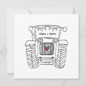 Custom Country Wedding Traktor Abend Einladung (Vorderseite)