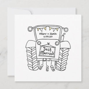 Custom Country Wedding Traktor Abend Einladung
