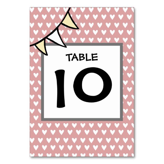 Custom Country Wedding Traktor Bunting Tischnummer (Vorderseite)