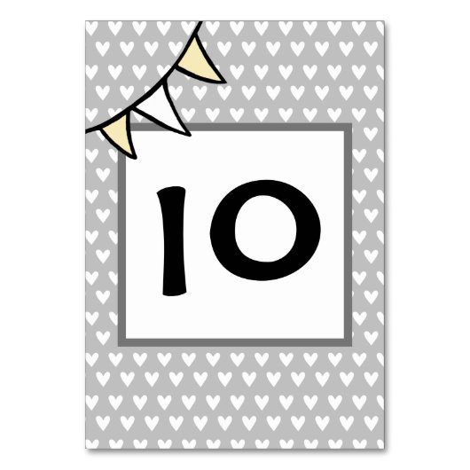 Custom Country Wedding Traktor Bunting Tischnummer (Vorderseite)