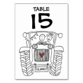 Custom Country Wedding Traktor Tischnummer (Rückseite)