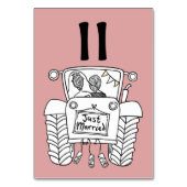 Custom Country Wedding Traktor Tischnummer (Rückseite)
