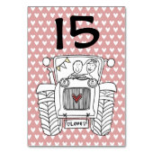 Custom Country Wedding Traktor Tischnummer (Rückseite)