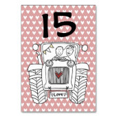 Custom Country Wedding Traktor Tischnummer (Vorderseite)