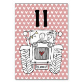 Custom Country Wedding Traktor Tischnummer (Vorderseite)