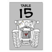 Custom Country Wedding Traktor Tischnummer (Rückseite)