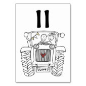 Custom Country Wedding Traktor Tischnummer (Vorderseite)