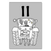 Custom Country Wedding Traktor Tischnummer (Rückseite)