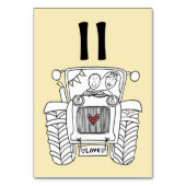 Custom Country Wedding Traktor Tischnummer (Vorderseite)