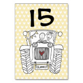 Custom Country Wedding Traktor Tischnummer (Rückseite)