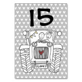 Custom Country Wedding Traktor Tischnummer (Rückseite)