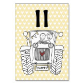 Custom Country Wedding Traktor Tischnummer (Vorderseite)