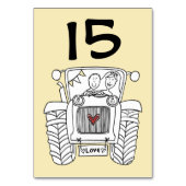 Custom Country Wedding Traktor Tischnummer (Vorderseite)