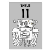 Custom Country Wedding Traktor Tischnummer (Rückseite)